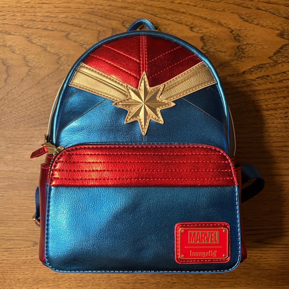 NWT Captain Marvel Loungefly Backpack Bag - Picture 1 of 4